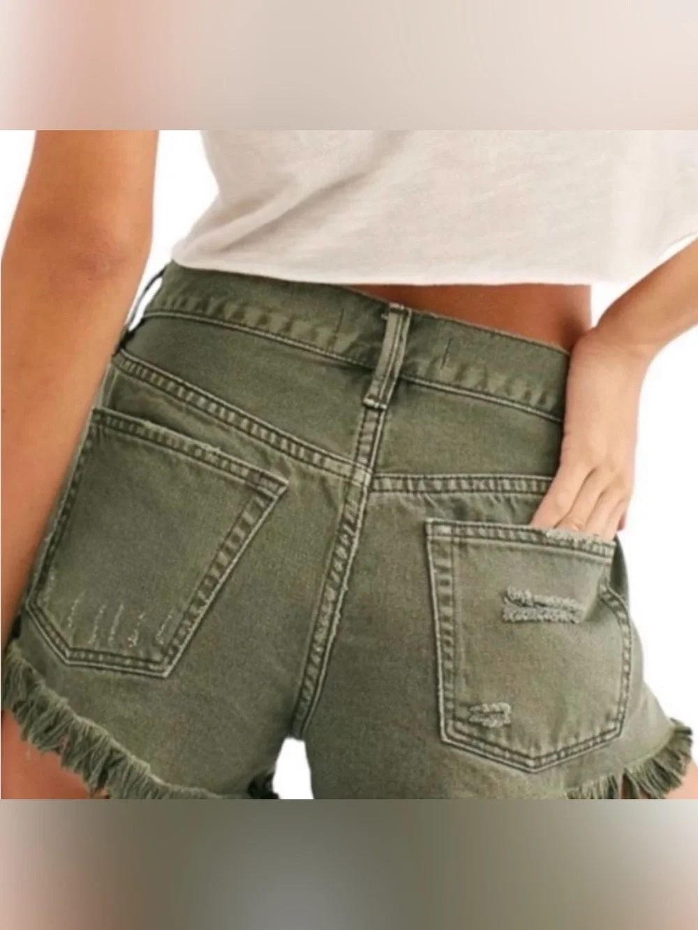 Free People Loving Good Vibrations Cut Off Shorts